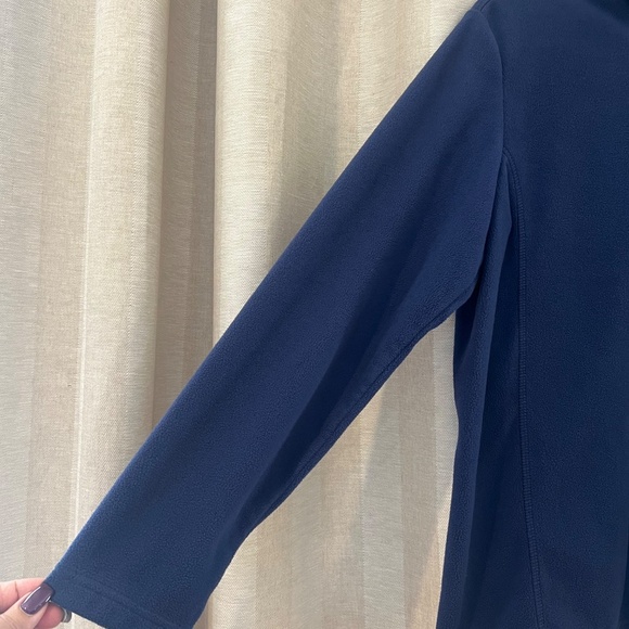 Lands' End Kids Lightweight Navy Fleece Quarter Zip Pullover, Size 14/16 - Picture 4 of 9